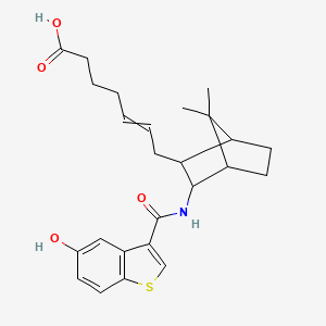 7-[3-[(5-Hydroxy-1-benzothiophene-3-carbonyl)amino]-7,7-dimethyl-2-bicyclo[2.2.1]heptanyl]hept-5-enoic acid