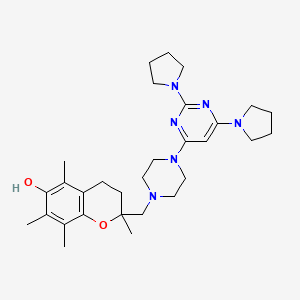 2-((4-(2,6-Di(pyrrolidin-1-yl)pyrimidin-4-yl)piperazin-1-yl)methyl)-2,5,7,8-tetramethylchroman-6-ol