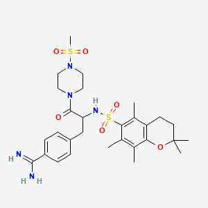 4-[3-(4-Methylsulfonylpiperazin-1-yl)-3-oxo-2-[(2,2,5,7,8-pentamethyl-3,4-dihydrochromen-6-yl)sulfonylamino]propyl]benzenecarboximidamide