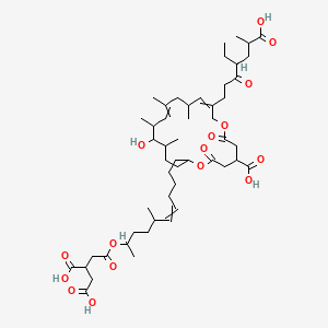 molecular formula C51H80O16 B10785616 2-[2-[11-[4-Carboxy-19-(6-carboxy-4-ethyl-3-oxoheptyl)-12-hydroxy-11,13,15,17-tetramethyl-2,6-dioxo-1,7-dioxacycloicosa-14,18-dien-8-yl]-5-methylundec-6-en-2-yl]oxy-2-oxoethyl]butanedioic acid 