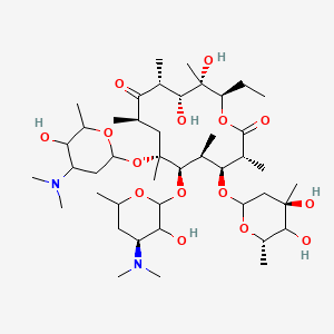 molecular formula C44H80N2O15 B10785626 (3R,4S,5S,6R,7R,9R,11R,12R,13S,14R)-4-[(4R,6S)-4,5-dihydroxy-4,6-dimethyloxan-2-yl]oxy-6-[(4S)-4-(dimethylamino)-3-hydroxy-6-methyloxan-2-yl]oxy-7-[4-(dimethylamino)-5-hydroxy-6-methyloxan-2-yl]oxy-14-ethyl-12,13-dihydroxy-3,5,7,9,11,13-hexamethyl-oxacyclotetradecane-2,10-dione 