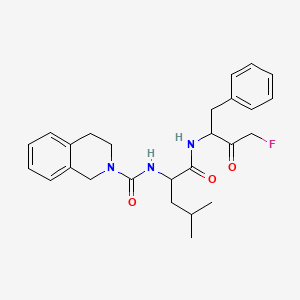 molecular formula C26H32FN3O3 B10785644 N-[1-[(4-fluoro-3-oxo-1-phenylbutan-2-yl)amino]-4-methyl-1-oxopentan-2-yl]-3,4-dihydro-1H-isoquinoline-2-carboxamide 