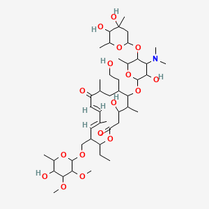 (11E,13E)-6-[5-(4,5-dihydroxy-4,6-dimethyloxan-2-yl)oxy-4-(dimethylamino)-3-hydroxy-6-methyloxan-2-yl]oxy-16-ethyl-4-hydroxy-15-[(5-hydroxy-3,4-dimethoxy-6-methyloxan-2-yl)oxymethyl]-7-(2-hydroxyethyl)-5,9,13-trimethyl-1-oxacyclohexadeca-11,13-diene-2,10-dione