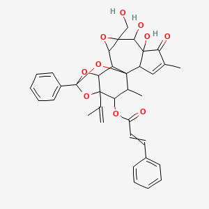 [6,7-Dihydroxy-8-(hydroxymethyl)-4,18-dimethyl-5-oxo-14-phenyl-16-prop-1-en-2-yl-9,13,15,19-tetraoxahexacyclo[12.4.1.01,11.02,6.08,10.012,16]nonadec-3-en-17-yl] 3-phenylprop-2-enoate