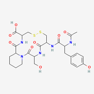 molecular formula C26H35N5O9S2 B10785686 Ac-DL-Tyr-DL-Cys(1)-DL-Ser-DL-Pip-DL-Cys(1)-OH 