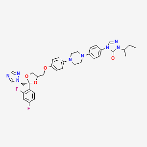 molecular formula C35H38F2N8O4 B10785805 2-butan-2-yl-4-[4-[4-[4-[[(2R)-2-(2,4-difluorophenyl)-2-(1,2,4-triazol-1-ylmethyl)-1,3-dioxolan-4-yl]methoxy]phenyl]piperazin-1-yl]phenyl]-1,2,4-triazol-3-one 