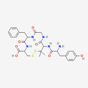 molecular formula C28H35N5O7S2 B10785808 H-DL-Tyr-DL-Pen(1)-Gly-DL-Phe-DL-Cys(1)-OH 