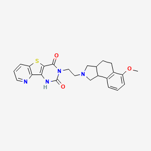 5-[2-(6-Methoxy-1,3,3a,4,5,9b-hexahydrobenzo[e]isoindol-2-yl)ethyl]-8-thia-3,5,13-triazatricyclo[7.4.0.02,7]trideca-1(9),2(7),10,12-tetraene-4,6-dione