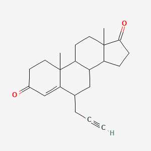 molecular formula C22H28O2 B10785824 10,13-dimethyl-6-prop-2-ynyl-2,6,7,8,9,11,12,14,15,16-decahydro-1H-cyclopenta[a]phenanthrene-3,17-dione 