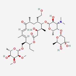 (4R,5S,7R,9R,11E,13Z,15R)-6-[(2S,3S,4S,6S)-5-[(2R,4S,5R,6R)-4,5-dihydroxy-4,6-dimethyloxan-2-yl]oxy-4-(dimethylamino)-3-hydroxy-6-methyloxan-2-yl]oxy-16-ethyl-4-hydroxy-15-[[(2S,3S,4S,5S,6S)-5-hydroxy-3,4-dimethoxy-6-methyloxan-2-yl]oxymethyl]-7-(2-hydroxyethyl)-5,9,13-trimethyl-1-oxacyclohexadeca-11,13-diene-2,10-dione