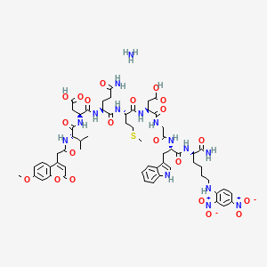 molecular formula C60H77N15O21S B10785891 Mca-VDQMDGW-K(Dnp)-NH2 (ammonium salt) 