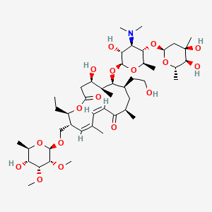 molecular formula C46H79NO17 B10785940 (4R,5S,6S,7R,9R,11Z,13Z,15R,16R)-6-[(2R,3R,4R,5S,6R)-5-[(2S,4R,5S,6S)-4,5-dihydroxy-4,6-dimethyloxan-2-yl]oxy-4-(dimethylamino)-3-hydroxy-6-methyloxan-2-yl]oxy-16-ethyl-4-hydroxy-15-[[(2R,3R,4R,5R,6R)-5-hydroxy-3,4-dimethoxy-6-methyloxan-2-yl]oxymethyl]-7-(2-hydroxyethyl)-5,9,13-trimethyl-1-oxacyclohexadeca-11,13-diene-2,10-dione 