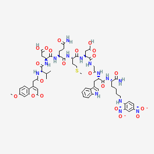 molecular formula C60H74N14O21S B10785975 Mca-VDQMDGW-K(Dnp)-NH2 