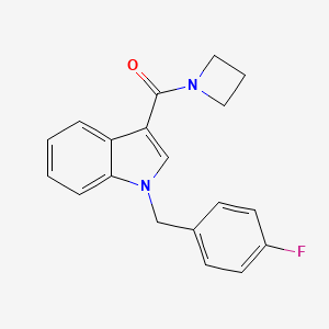 molecular formula C19H17FN2O B10785995 azetidin-1-yl(1-(4-fluorobenzyl)-1H-indol-3-yl)methanone 