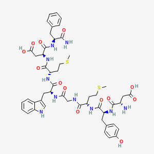 molecular formula C49H62N10O13S2 B10785999 Asp-Tyr-Met-Gly-Trp-Met-Asp-Phe-NH2 