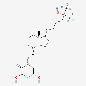 molecular formula C27H44O3 B10786014 5-[2-[(7aR)-7a-methyl-1-[7,7,7-trideuterio-6-hydroxy-6-(trideuteriomethyl)heptan-2-yl]-2,3,3a,5,6,7-hexahydro-1H-inden-4-ylidene]ethylidene]-4-methylidenecyclohexane-1,3-diol 