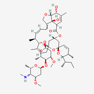 (1'R,2R,3S,4'S,6S,8'R,10'Z,12'S,13'S,14'Z,20'R,21'R,24'S)-2-[(2S)-butan-2-yl]-21',24'-dihydroxy-12'-[(2R,4S,5S,6S)-4-methoxy-5-[(2S,4S,5R,6S)-4-methoxy-6-methyl-5-(methylamino)oxan-2-yl]oxy-6-methyloxan-2-yl]oxy-3,11',13',22'-tetramethylspiro[2,3-dihydropyran-6,6'-3,7,19-trioxatetracyclo[15.6.1.14,8.020,24]pentacosa-10,14,16,22-tetraene]-2'-one