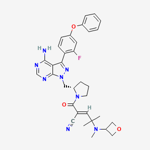 (S,E)-2-(2-((4-amino-3-(2-fluoro-4-phenoxyphenyl)-1H-pyrazolo[3,4-d]pyrimidin-1-yl)methyl)pyrrolidine-1-carbonyl)-4-methyl-4-(methyl(oxetan-3-yl)amino)pent-2-enenitrile