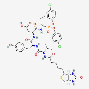 (3S)-3-[[(2S)-2-[[(2S)-2-[5-[(3aS,6aR)-2-oxo-1,3,3a,4,6,6a-hexahydrothieno[3,4-d]imidazol-4-yl]pentanoylamino]-3-methylbutanoyl]amino]-3-(4-hydroxyphenyl)propanoyl]amino]-4-[1-bis(4-chlorophenoxy)phosphorylbutylamino]-4-oxobutanoic acid