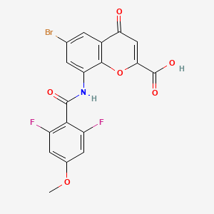 molecular formula C18H10BrF2NO6 B10786153 6-bromo-8-[(2,6-difluoro-4-methoxybenzoyl)amino]-4-oxochromene-2-carboxylic acid 