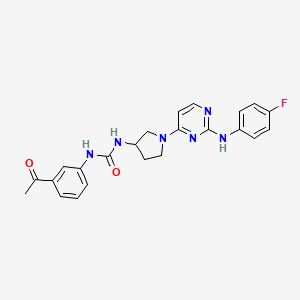 1-(3-Acetylphenyl)-3-[1-[2-(4-fluoroanilino)pyrimidin-4-yl]pyrrolidin-3-yl]urea