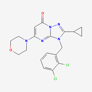 molecular formula C19H19Cl2N5O2 B10786168 2-Cyclopropyl-3-(2,3-dichlorobenzyl)-5-morpholino-[1,2,4]triazolo[1,5-a]pyrimidin-7(3H)-one 