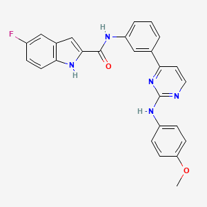 molecular formula C26H20FN5O2 B10786179 5-fluoro-N-[3-[2-(4-methoxyanilino)pyrimidin-4-yl]phenyl]-1H-indole-2-carboxamide 