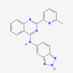 molecular formula C20H15N7 B10786205 N-(1H-benzo[d][1,2,3]triazol-6-yl)-2-(6-methylpyridin-2-yl)quinazolin-4-amine 