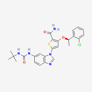 5-[6-(tert-butylcarbamoylamino)benzimidazol-1-yl]-3-[(1R)-1-(2-chlorophenyl)ethoxy]thiophene-2-carboxamide