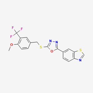 molecular formula C18H12F3N3O2S2 B10786213 Oxadiazole derivative, 20o 