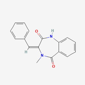 molecular formula C17H14N2O2 B10786261 (E)-dehydrocyclopeptine 