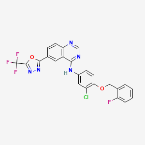 N-(3-Chloro-4-((2-fluorobenzyl)oxy)phenyl)-6-(5-(trifluoromethyl)-1,3,4-oxadiazol-2-yl)quinazolin-4-amine