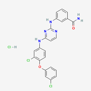 3-[[4-[3-Chloro-4-(3-chlorophenoxy)anilino]pyrimidin-2-yl]amino]benzamide;hydrochloride