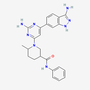 1-[2-amino-6-(3-amino-1H-indazol-6-yl)pyrimidin-4-yl]-6-methyl-N-phenylpiperidine-3-carboxamide