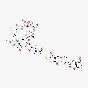 (2,5-dioxopyrrolidin-1-yl) 4-[[3-[3-[[(2S)-1-[[(1S,2R,5S,16E,18E,21S)-11-chloro-21-hydroxy-12,20-dimethoxy-2,5,9,16-tetramethyl-8,23-dioxo-4,24-dioxa-9,22-diazatetracyclo[19.3.1.110,14.03,5]hexacosa-10,12,14(26),16,18-pentaen-6-yl]oxy]-1-oxopropan-2-yl]-methylamino]-3-oxopropyl]sulfanyl-2,5-dioxopyrrolidin-1-yl]methyl]cyclohexane-1-carboxylate