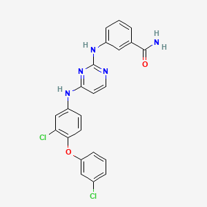 3-[[4-[3-Chloro-4-(3-chlorophenoxy)anilino]pyrimidin-2-yl]amino]benzamide