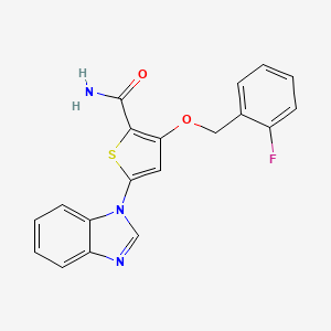 5-(1H-1,3-benzodiazol-1-yl)-3-[(2-fluorophenyl)methoxy]thiophene-2-carboxamide