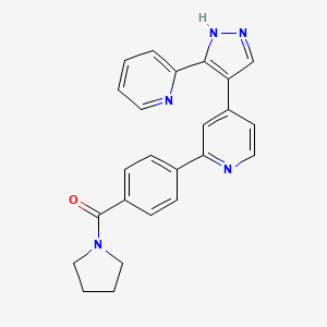 2-pyrrolidin-1-yl-N-{4-[4-(3-pyridin-2-yl-1H-pyrazol-4-yl)-pyridin-2-yl]phenyl}acetamide