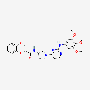 N-[1-[2-(3,4,5-trimethoxyanilino)pyrimidin-4-yl]pyrrolidin-3-yl]-2,3-dihydro-1,4-benzodioxine-3-carboxamide