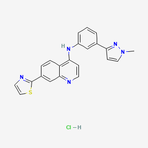 N-[3-(1-methylpyrazol-3-yl)phenyl]-7-(1,3-thiazol-2-yl)quinolin-4-amine;hydrochloride