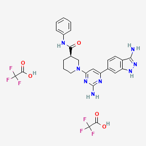 (3R)-1-[2-amino-6-(3-amino-1H-indazol-6-yl)pyrimidin-4-yl]-N-phenylpiperidine-3-carboxamide;2,2,2-trifluoroacetic acid