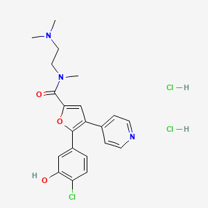 5-(4-chloro-3-hydroxyphenyl)-N-[2-(dimethylamino)ethyl]-N-methyl-4-pyridin-4-ylfuran-2-carboxamide;dihydrochloride