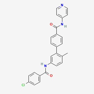 4-[5-[(4-chlorobenzoyl)amino]-2-methylphenyl]-N-pyridin-4-ylbenzamide