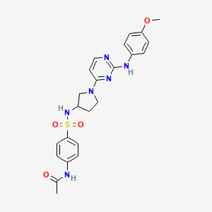 molecular formula C23H26N6O4S B10786552 N-[4-[[1-[2-(4-methoxyanilino)pyrimidin-4-yl]pyrrolidin-3-yl]sulfamoyl]phenyl]acetamide 