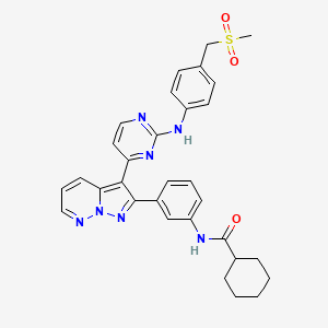 N-[3-[3-[2-[4-(methylsulfonylmethyl)anilino]pyrimidin-4-yl]pyrazolo[1,5-b]pyridazin-2-yl]phenyl]cyclohexanecarboxamide