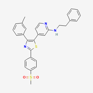 molecular formula C30H27N3O2S2 B10786578 N-[4-[4-(3-Methylphenyl)-2-(4-methylsulfonylphenyl)-1,3-thiazol-5-YL]-2-pyridyl]-N-(2-phenylethyl)amine CAS No. 303163-37-3