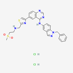 N-(1-benzylindazol-5-yl)-6-[2-[(2-methylsulfonylethylamino)methyl]-1,3-thiazol-4-yl]quinazolin-4-amine;dihydrochloride