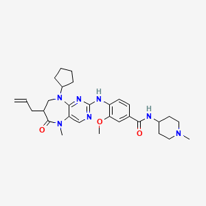 4-[(9-cyclopentyl-5-methyl-6-oxo-7-prop-2-enyl-7,8-dihydropyrimido[4,5-b][1,4]diazepin-2-yl)amino]-3-methoxy-N-(1-methylpiperidin-4-yl)benzamide