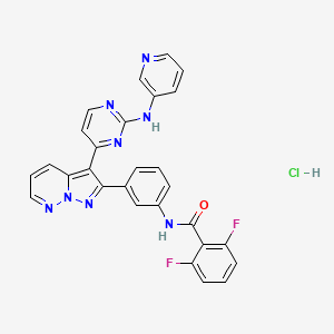 2,6-difluoro-N-[3-[3-[2-(pyridin-3-ylamino)pyrimidin-4-yl]pyrazolo[1,5-b]pyridazin-2-yl]phenyl]benzamide;hydrochloride