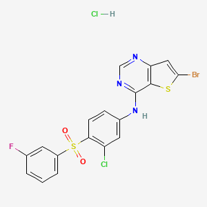 6-bromo-N-[3-chloro-4-(3-fluorophenyl)sulfonylphenyl]thieno[3,2-d]pyrimidin-4-amine;hydrochloride